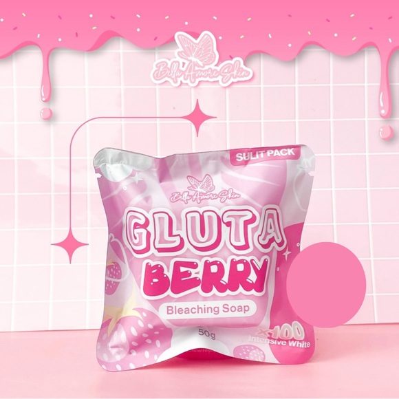 6x Gluta Berry Bleaching Soap by Bella Amore Skin (X100 Intensive White) - 50g - Picture 1 of 4
